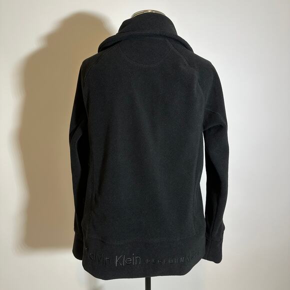 Calvin Klein Performance Black Fleece Jacket Zip Womens Size Medium M Quick Dry - Picture 6 of 12